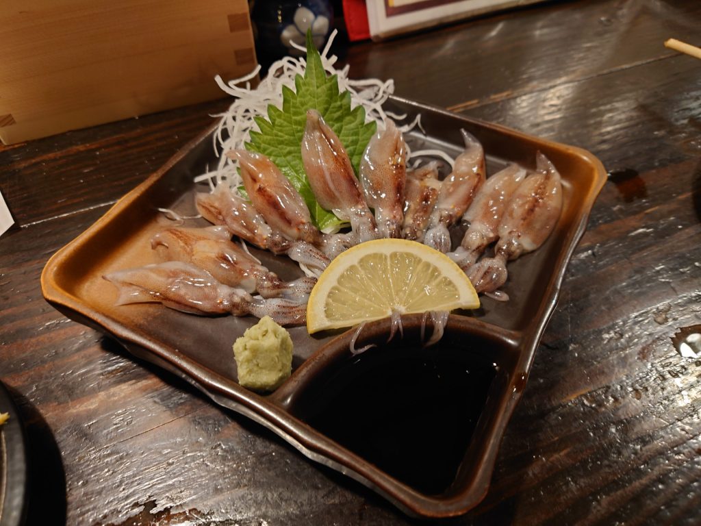 淡州 ホタルイカの刺身