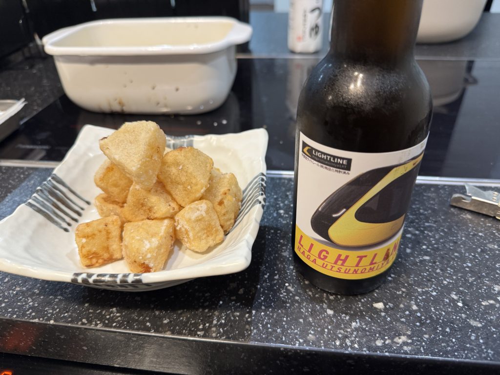 出汁大根のからあげとビール
